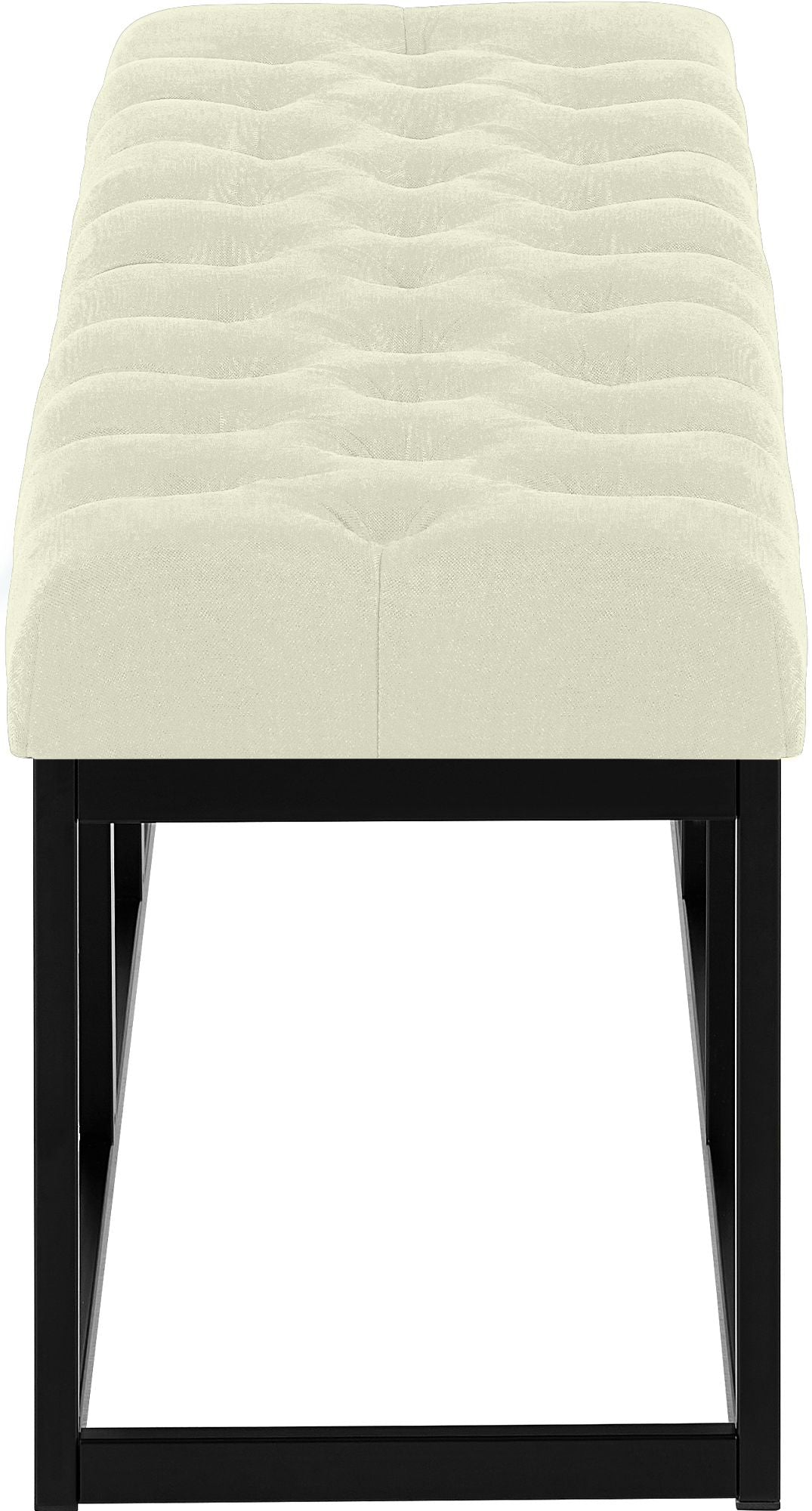 Zitbank Amun stof met zwart onderstel creme,150 cm creme