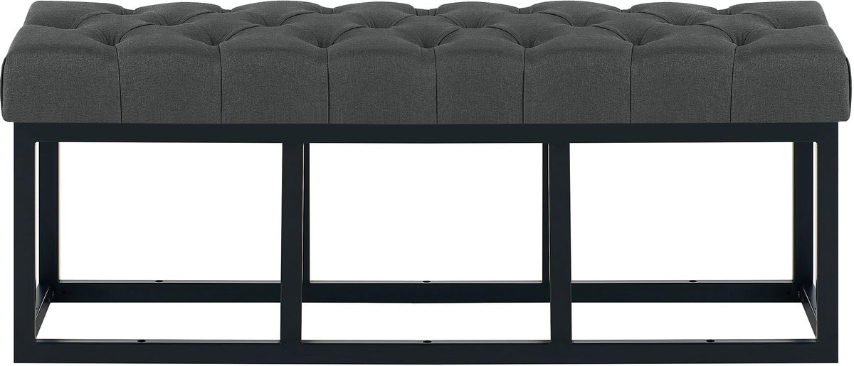 Zitbank Amun stof met zwart onderstel donkergrijs,120 cm dunkelgrau