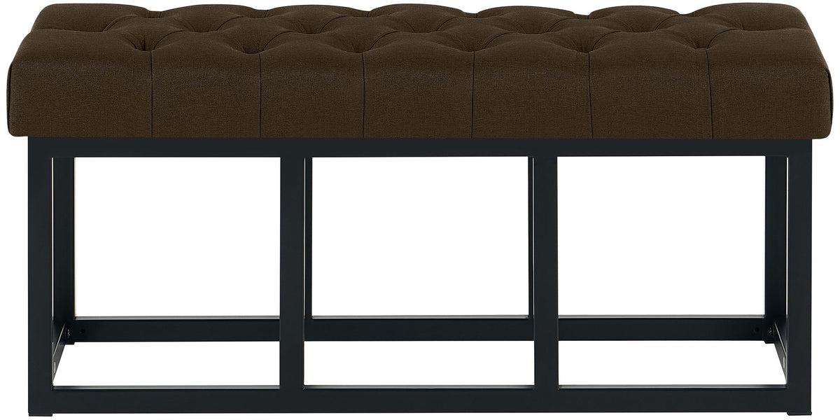 Zitbank Amun stof met zwart onderstel bruin,100 cm braun