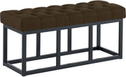 Zitbank Amun stof met zwart onderstel bruin,100 cm braun