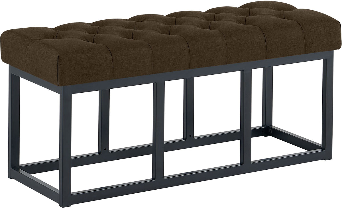 Zitbank Amun stof met zwart onderstel bruin,100 cm braun