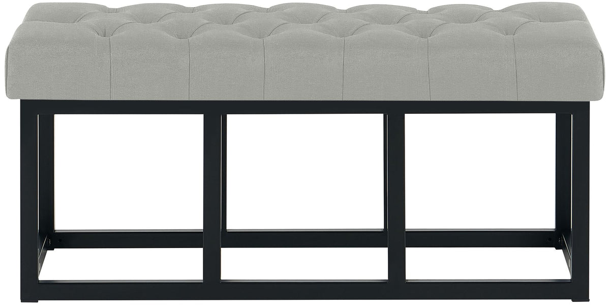 Zitbank Amun stof met zwart onderstel grijs,100 cm grau