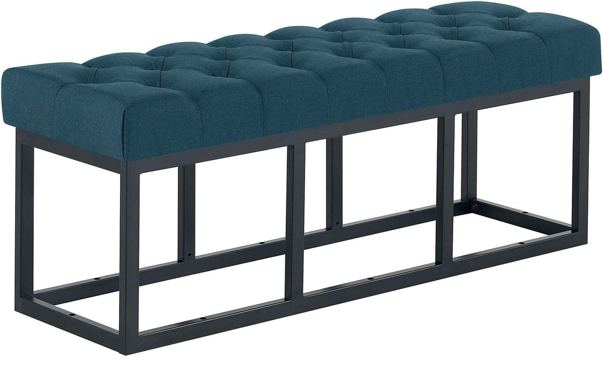 Zitbank Amun stof met zwart onderstel blauw,120 cm blau