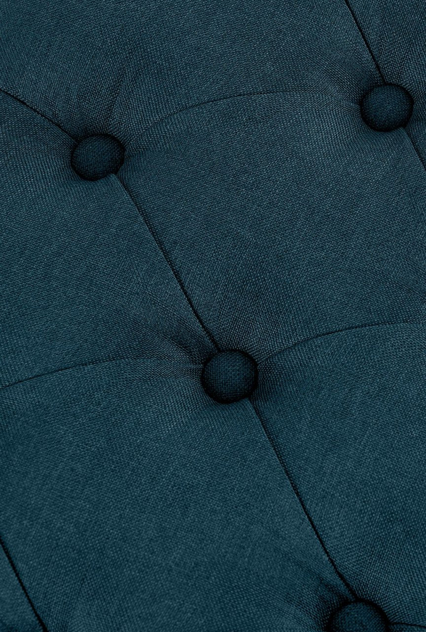 Zitbank Amun stof met zwart onderstel blauw,120 cm blau