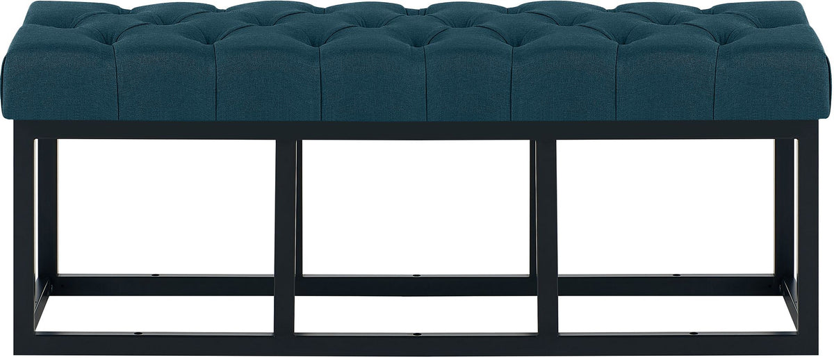 Zitbank Amun stof met zwart onderstel blauw,120 cm blau