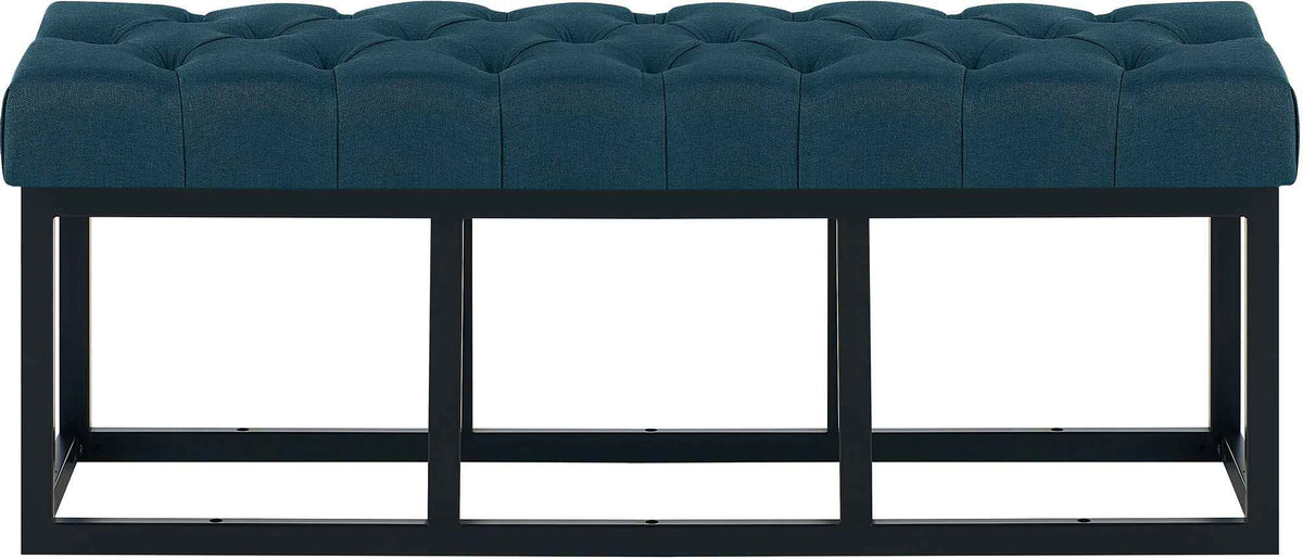 Zitbank Amun stof met zwart onderstel blauw,120 cm blau