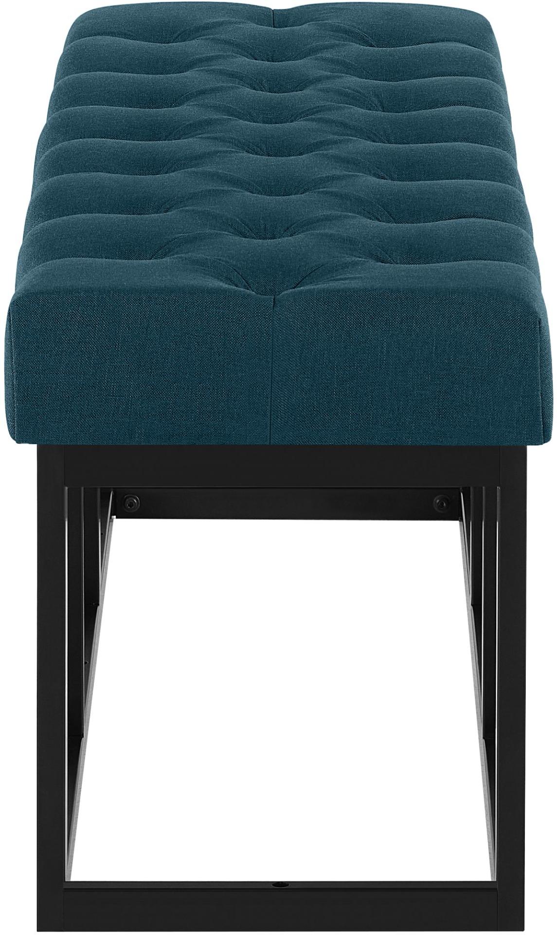 Zitbank Amun stof met zwart onderstel blauw,120 cm blau