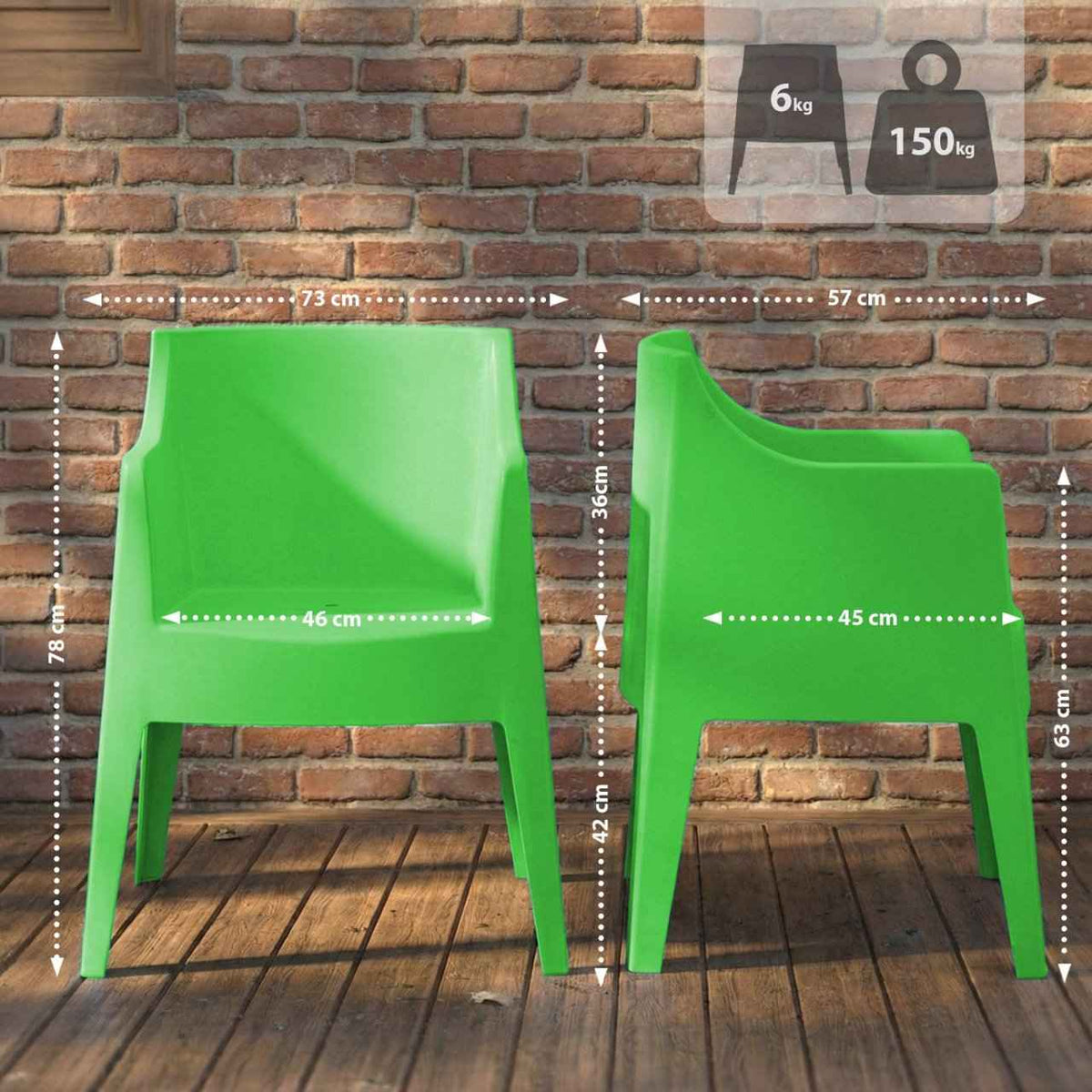 6er Set Stühle Bartal grün