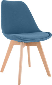 Eetkamerstoel Linares blauw,Stof blau