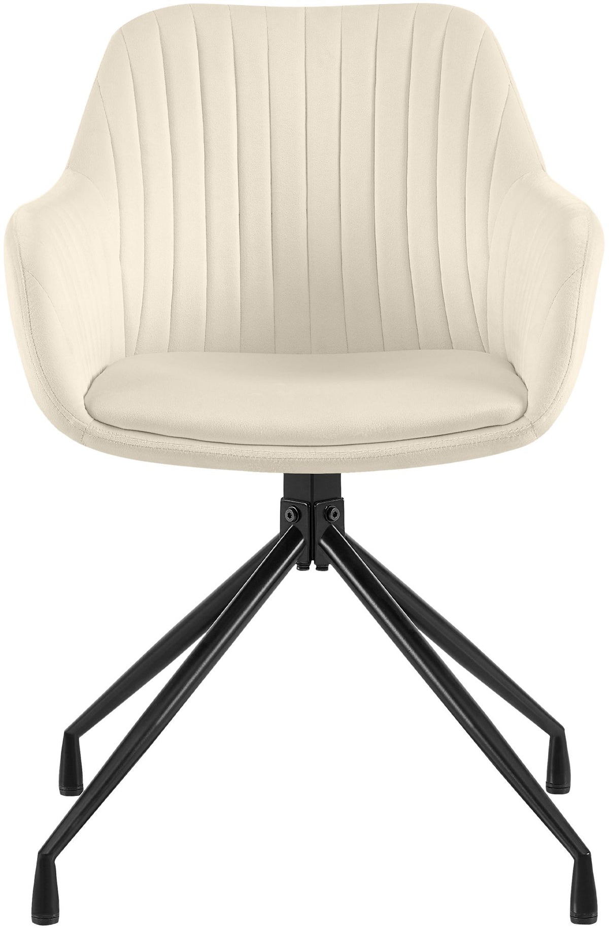 Set van 2 Eetkamerstoelen Novanis creme,Fluweel creme