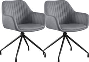 Set van 2 Eetkamerstoelen Novanis donkergrijs,Fluweel dunkelgrau