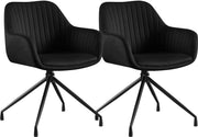 Set van 2 Eetkamerstoelen Novanis zwart,Fluweel schwarz