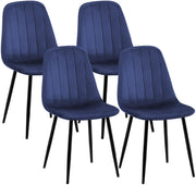 Set van 4 eetkamerstoelen Baxter fluweel blauw blau