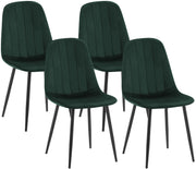 Set van 4 eetkamerstoelen Baxter fluweel groen grün