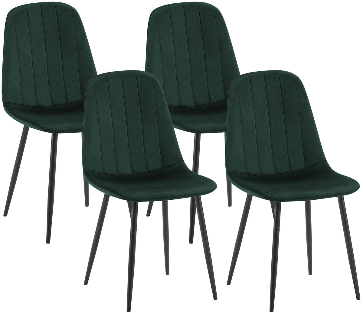 Set van 4 eetkamerstoelen Baxter fluweel groen grün