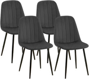Set van 4 eetkamerstoelen Baxter fluweel donkergrijs dunkelgrau