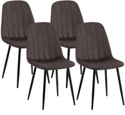 Set van 4 eetkamerstoelen Baxter fluweel bruin braun