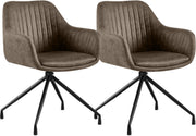 Set van 2 Eetkamerstoelen Novanis grijs,Vintage kunstleer grau