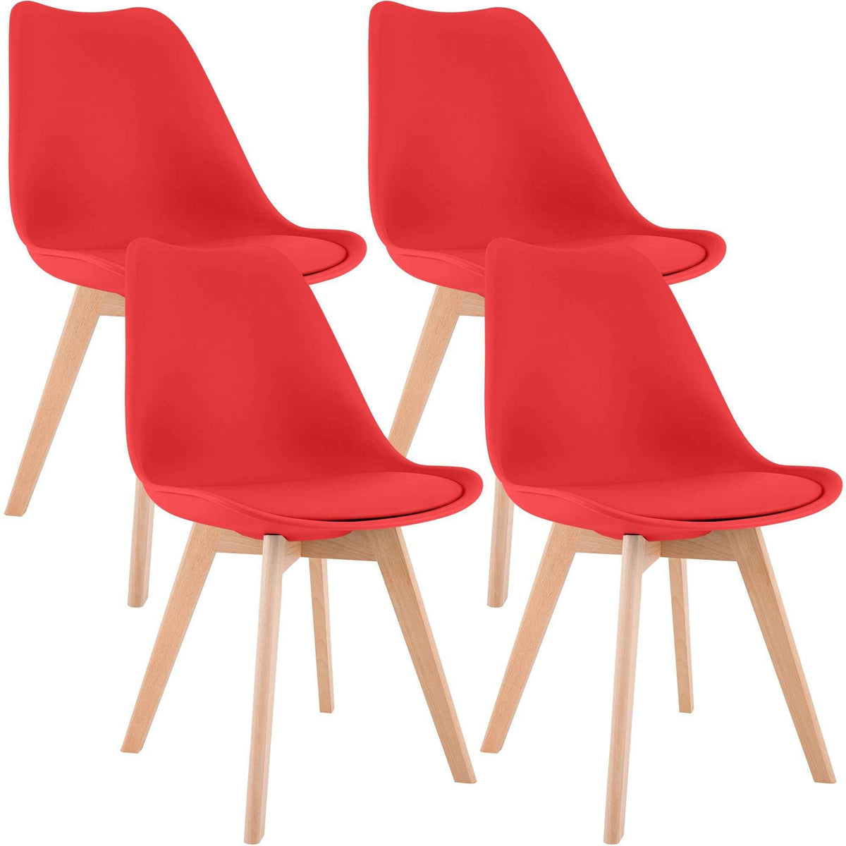 4er Set Stuhl Linares rot