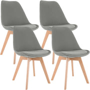 4er Set Stuhl Linares Stoff hellgrau