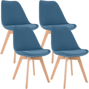 4er Set Stuhl Linares Stoff blau