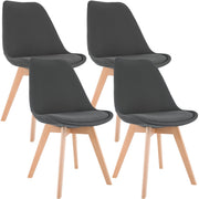 4er Set Stuhl Linares Stoff grau