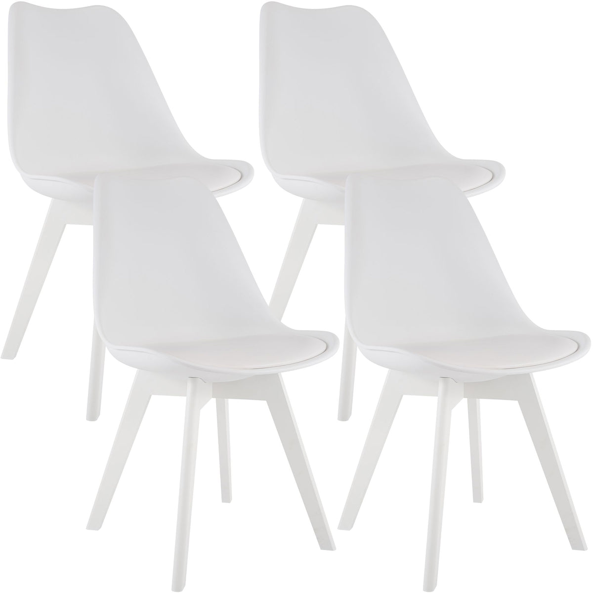 4er Set Stuhl Linares Kunststoff weiß/weiß