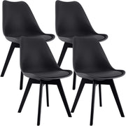 4er Set Stuhl Linares Kunststoff schwarz/schwarz