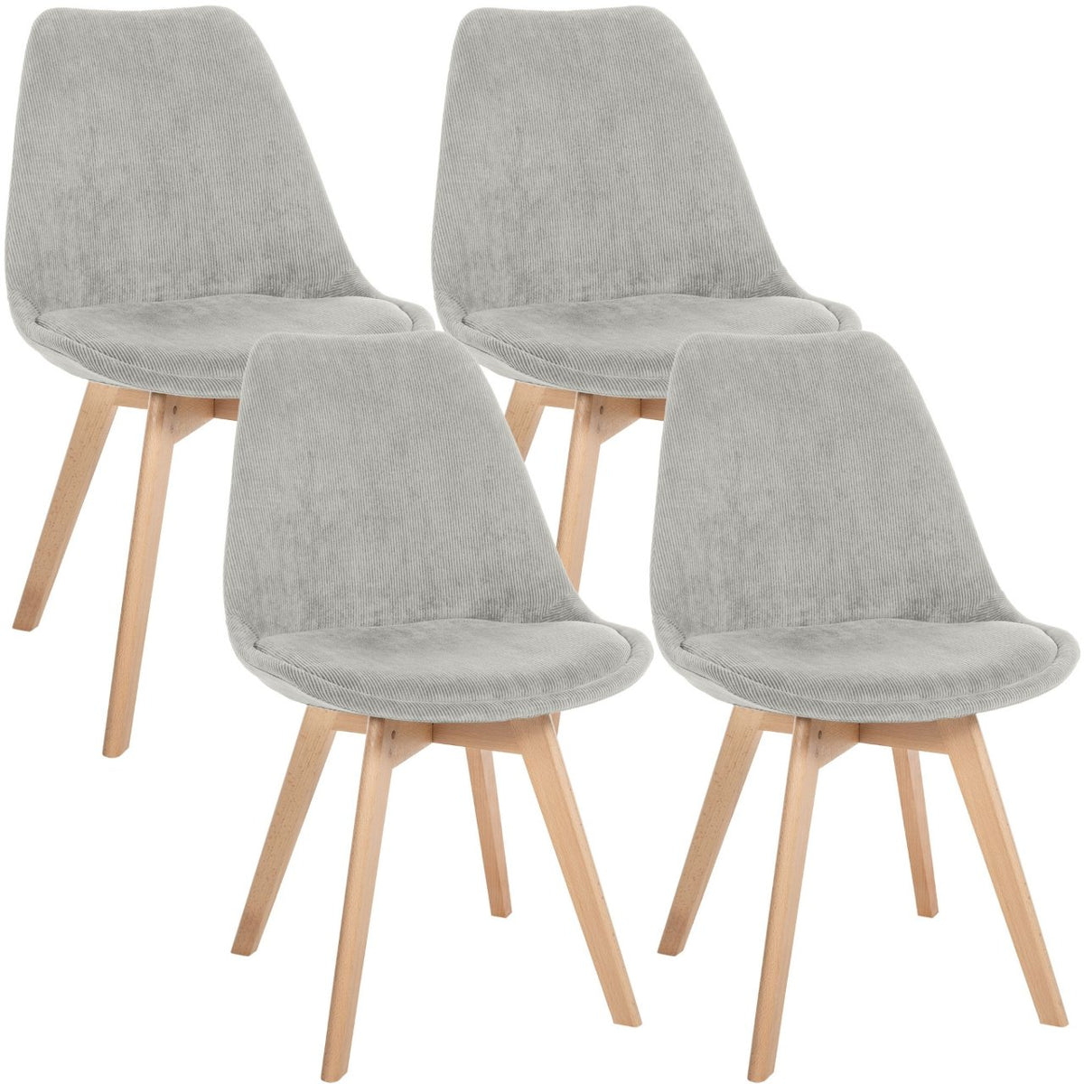 4er Set Stuhl Linares Cord grau