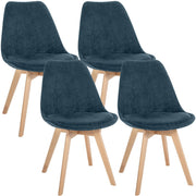 4er Set Stuhl Linares Cord dunkelblau