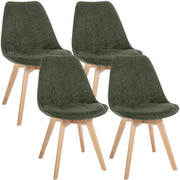 4er Set Stuhl Linares Cord grün