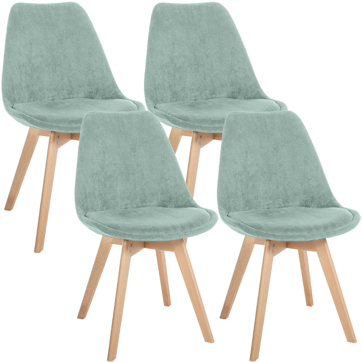 4er Set Stuhl Linares Cord türkis