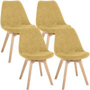 4er Set Stuhl Linares Cord gelb