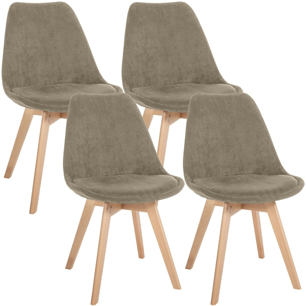 4er Set Stuhl Linares Cord taupe