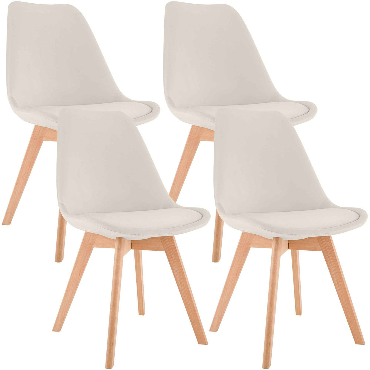 4er Set Stuhl Linares Samt beige