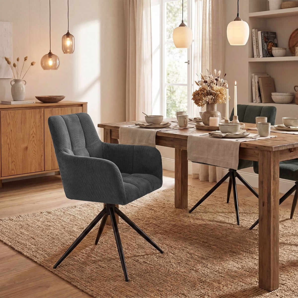 Eetkamerstoel Jonah Cord grijs grau