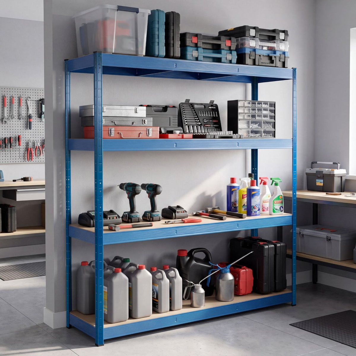 Zware stellingkast 160 x 180 x 60 cm blauw blau