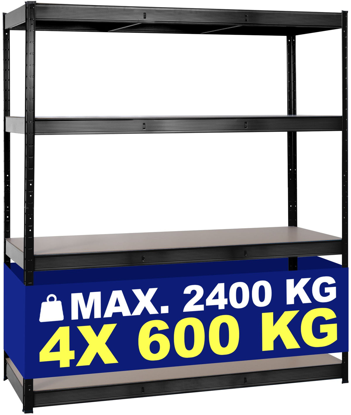 Zware stellingkast 160 x 180 x 60 cm zwart schwarz