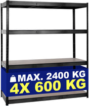 Zware stellingkast 160 x 180 x 60 cm zwart schwarz