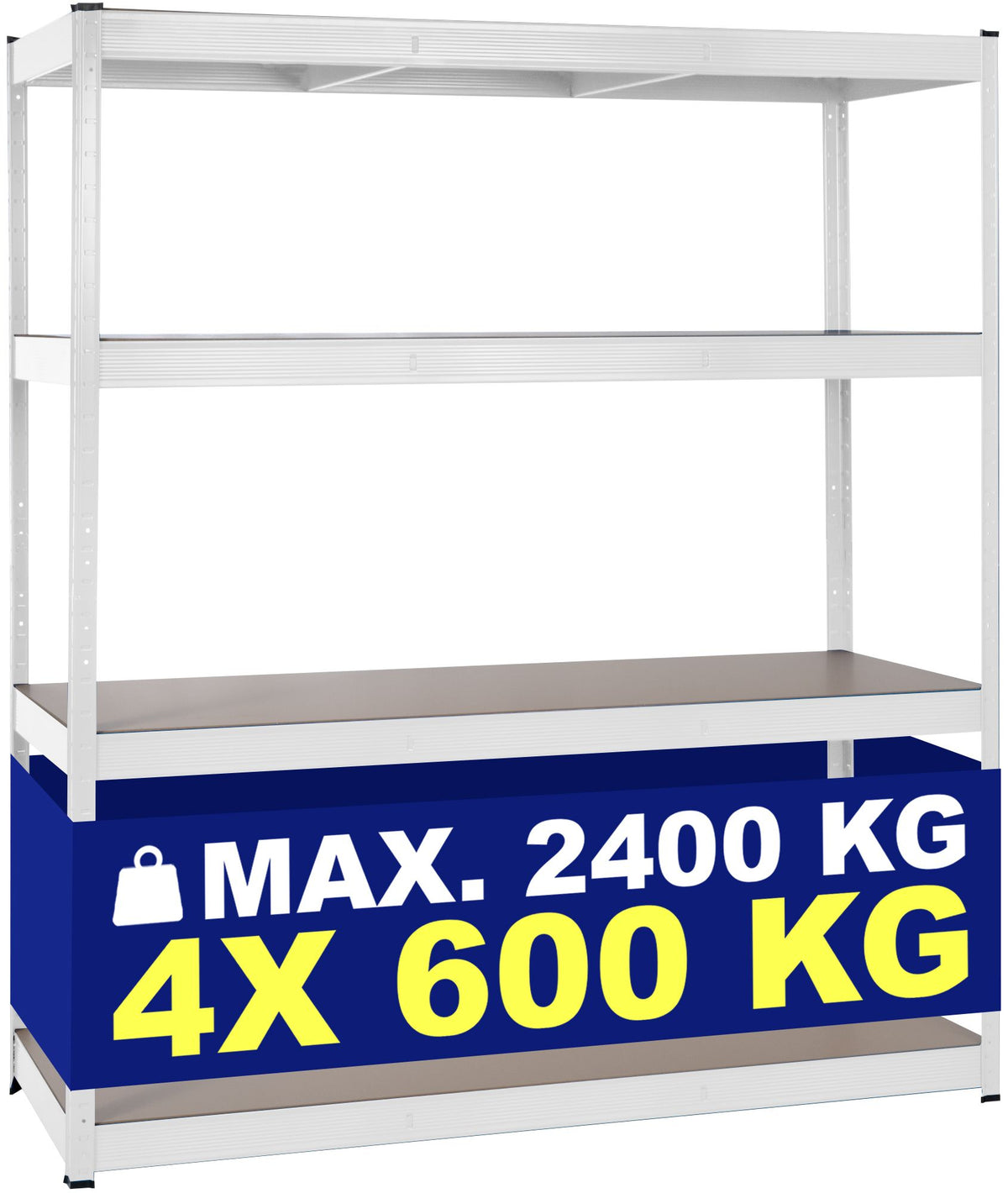 Zware stellingkast 160 x 180 x 60 cm wit weiß