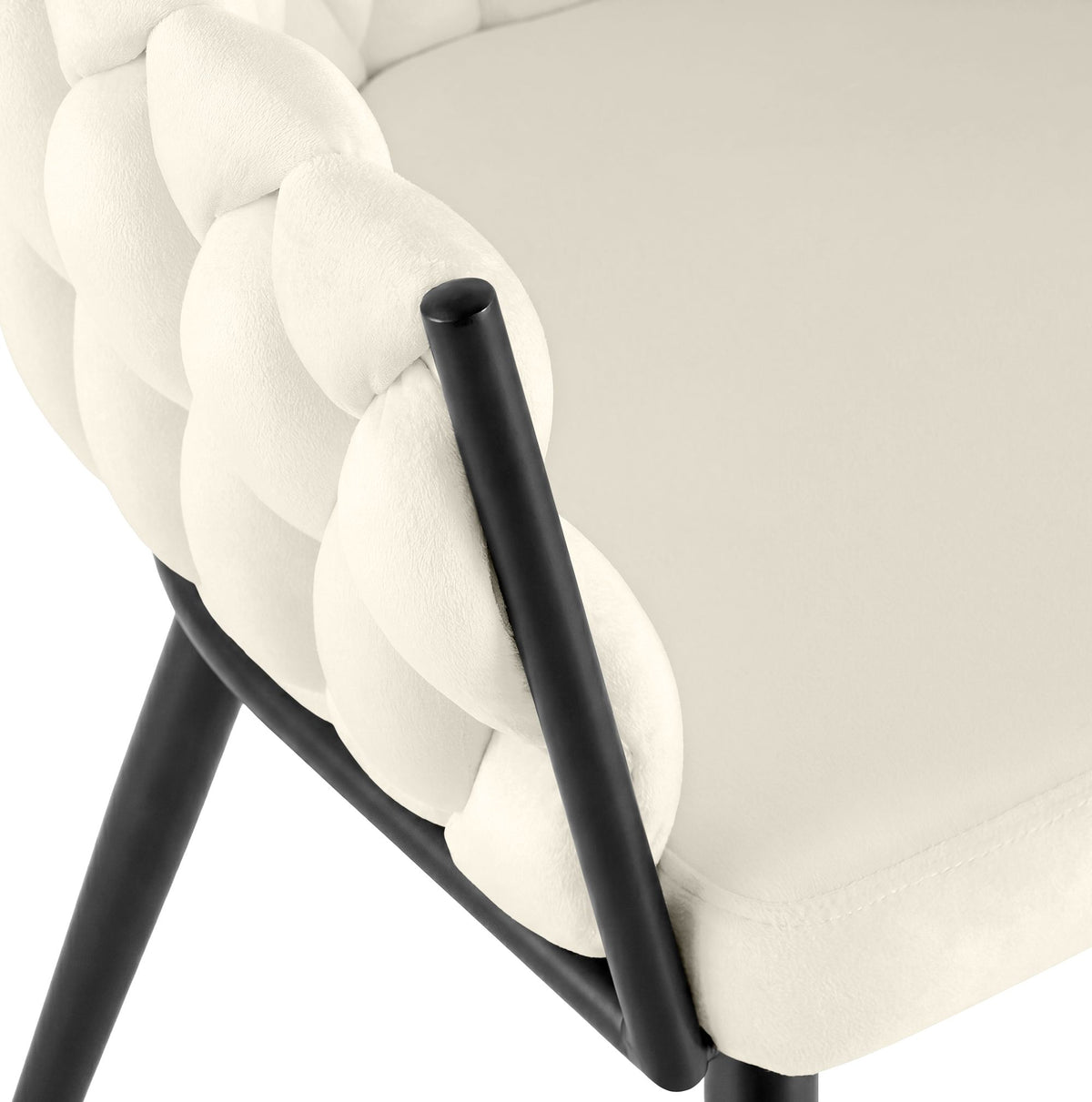 Eetkamerstoel Molise fluweel creme,Fluweel creme