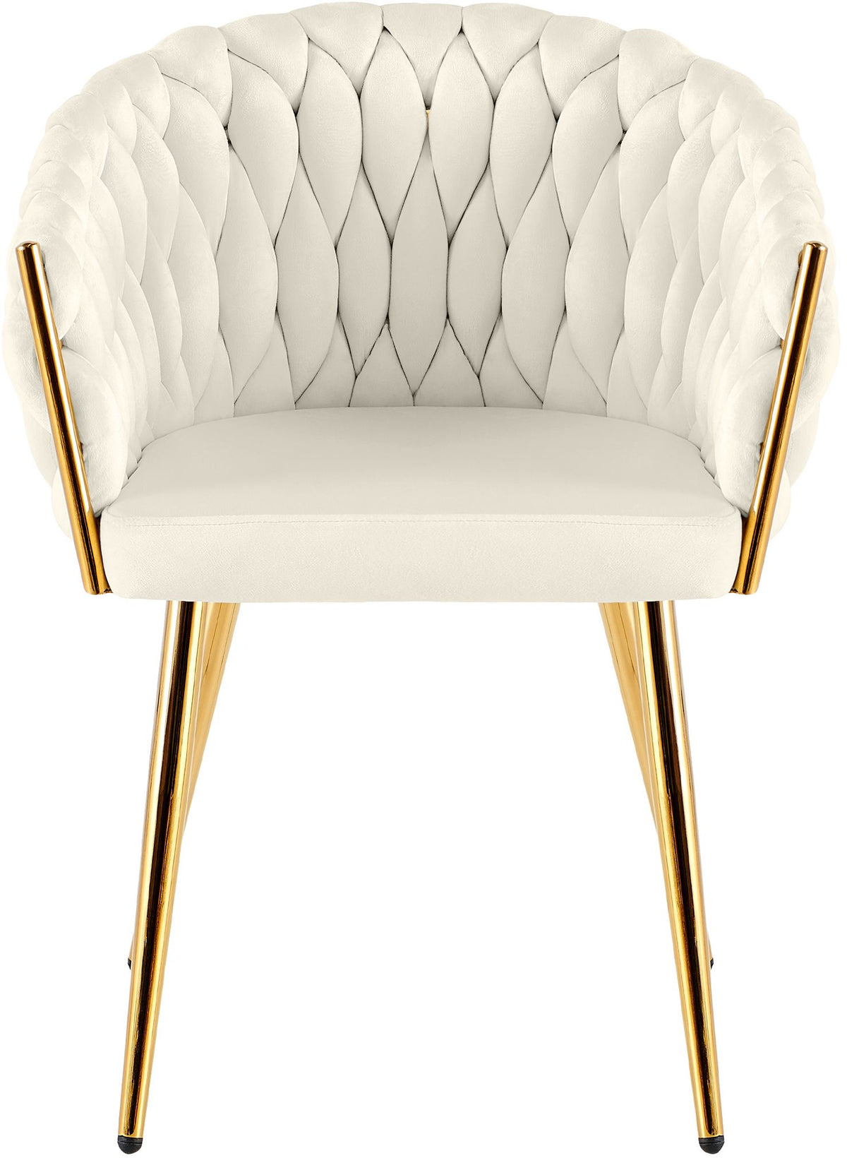 Eetkamerstoel Molise fluweel goud creme,Fluweel creme