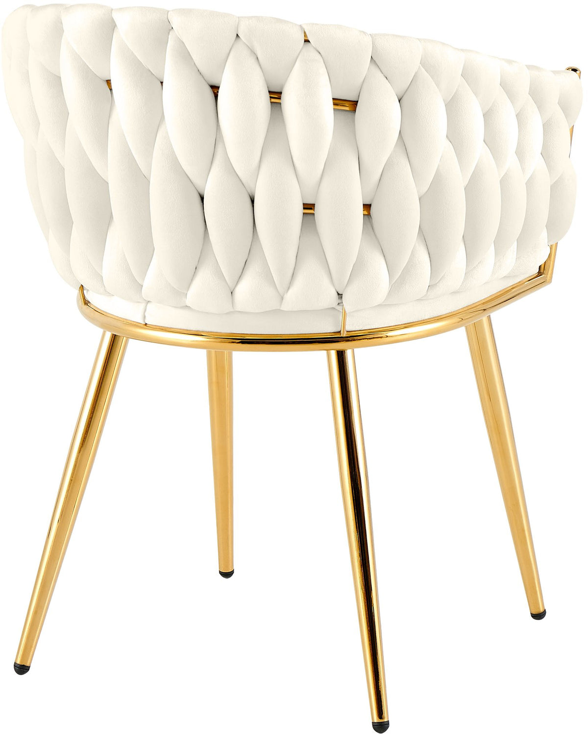 Eetkamerstoel Molise fluweel goud creme,Fluweel creme