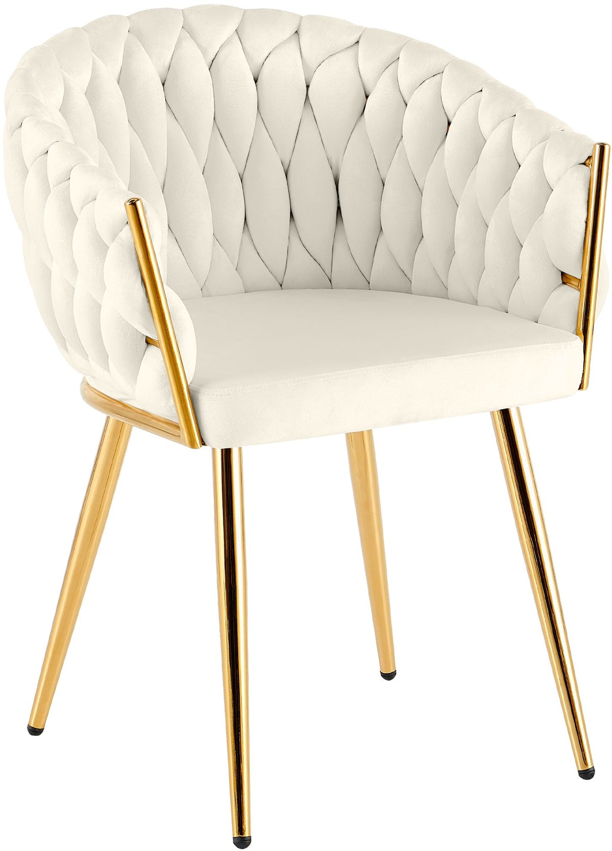 Eetkamerstoel Molise fluweel goud creme,Fluweel creme