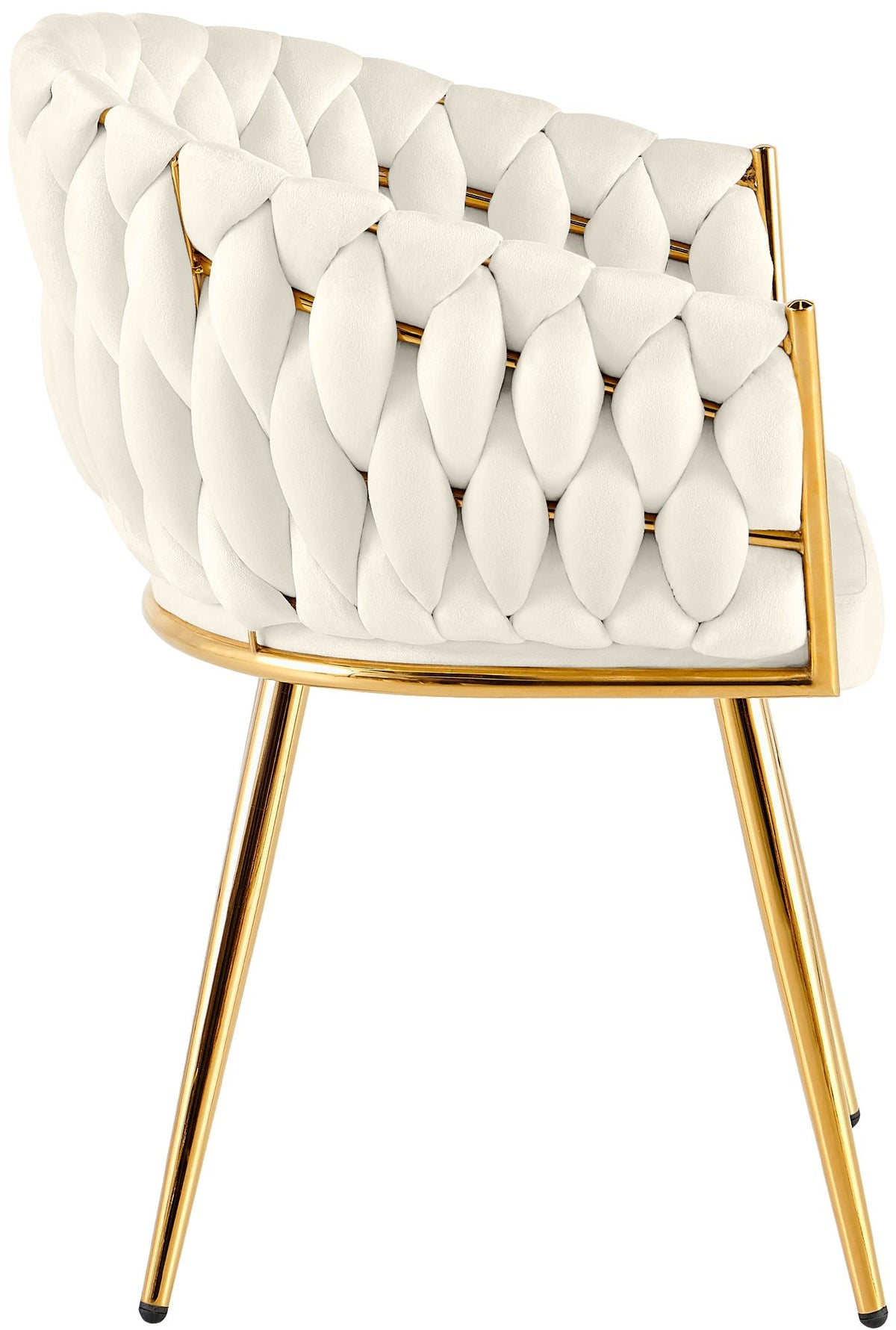 Eetkamerstoel Molise fluweel goud creme,Fluweel creme