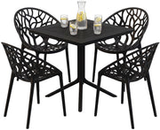 Tuinmeubelset Avara met 4 stoelen zwart schwarz