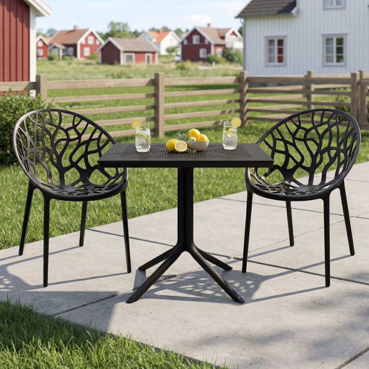 Tuinset Avara met 2 stoelen zwart schwarz