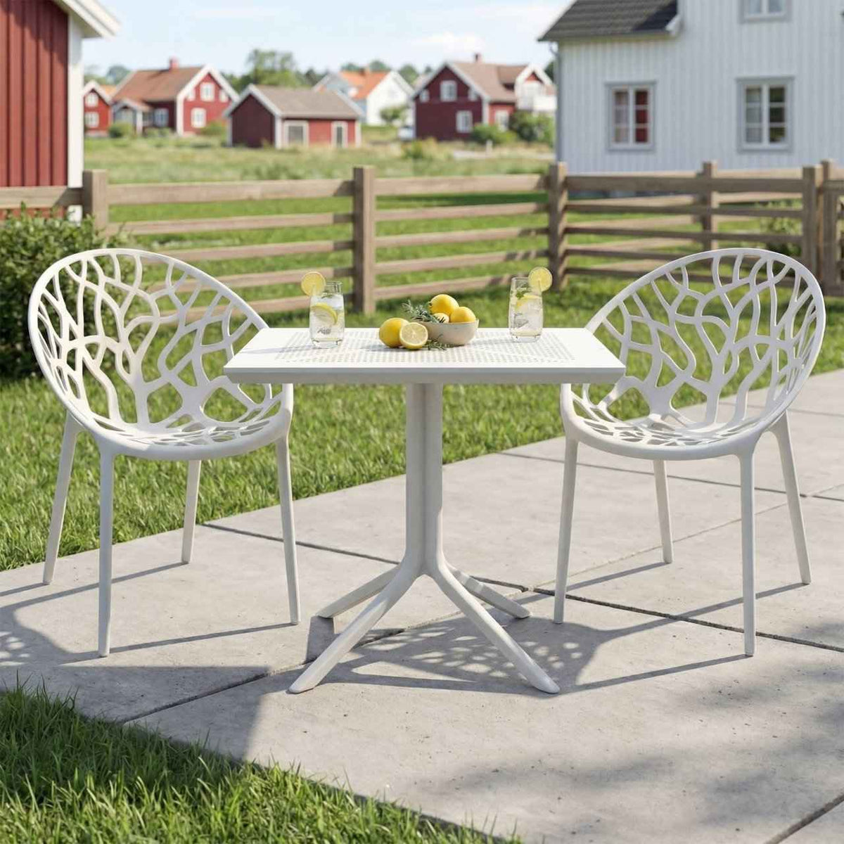 Tuinset Avara met 2 stoelen wit weiß