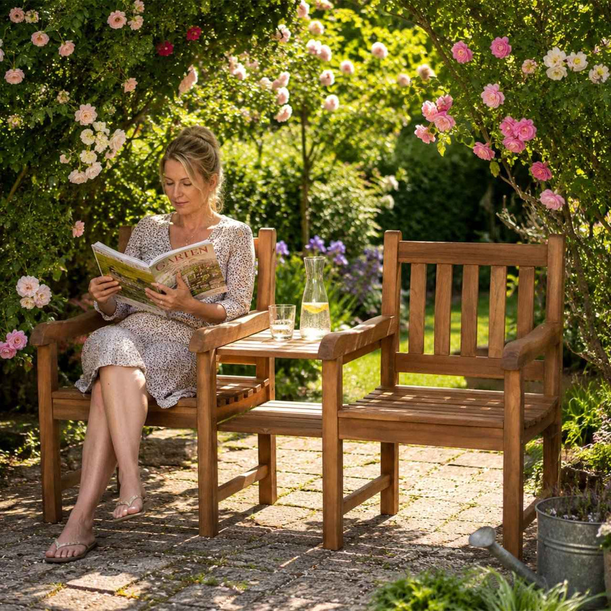 Teakbank Briony met Tafel teak teak