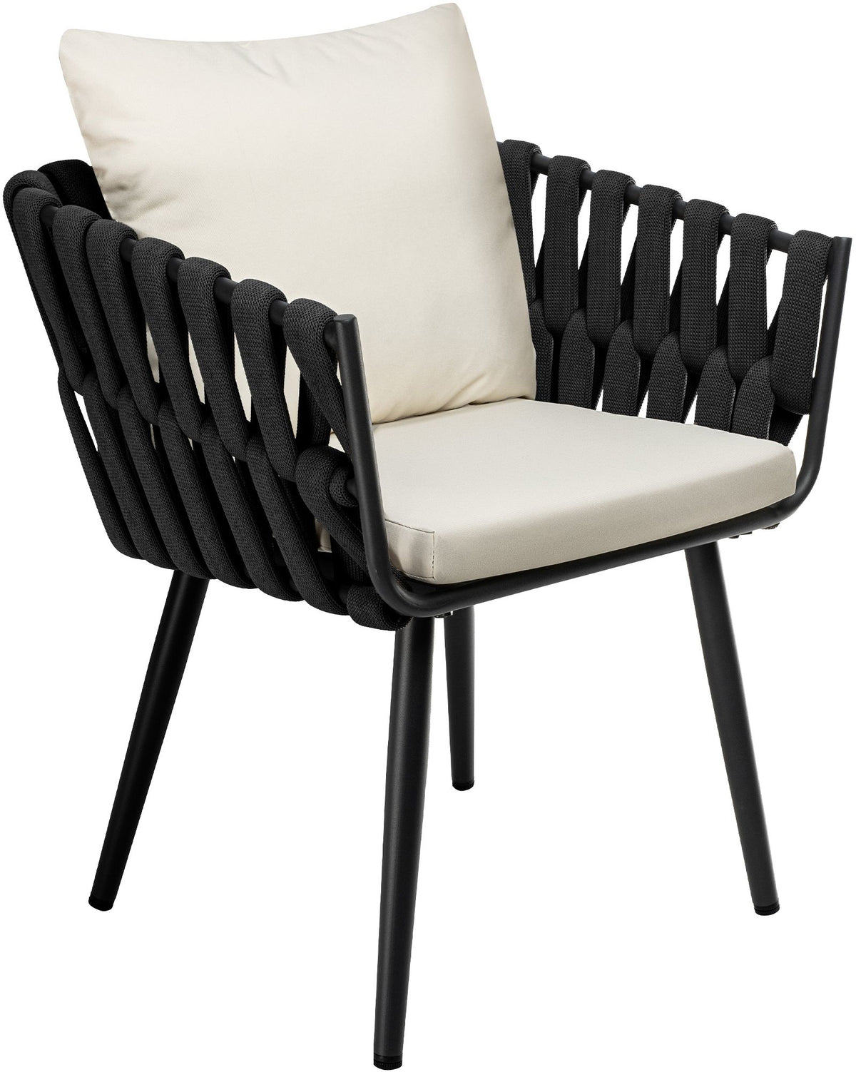 Tuinstoel Lombardia met zitkussen creme creme